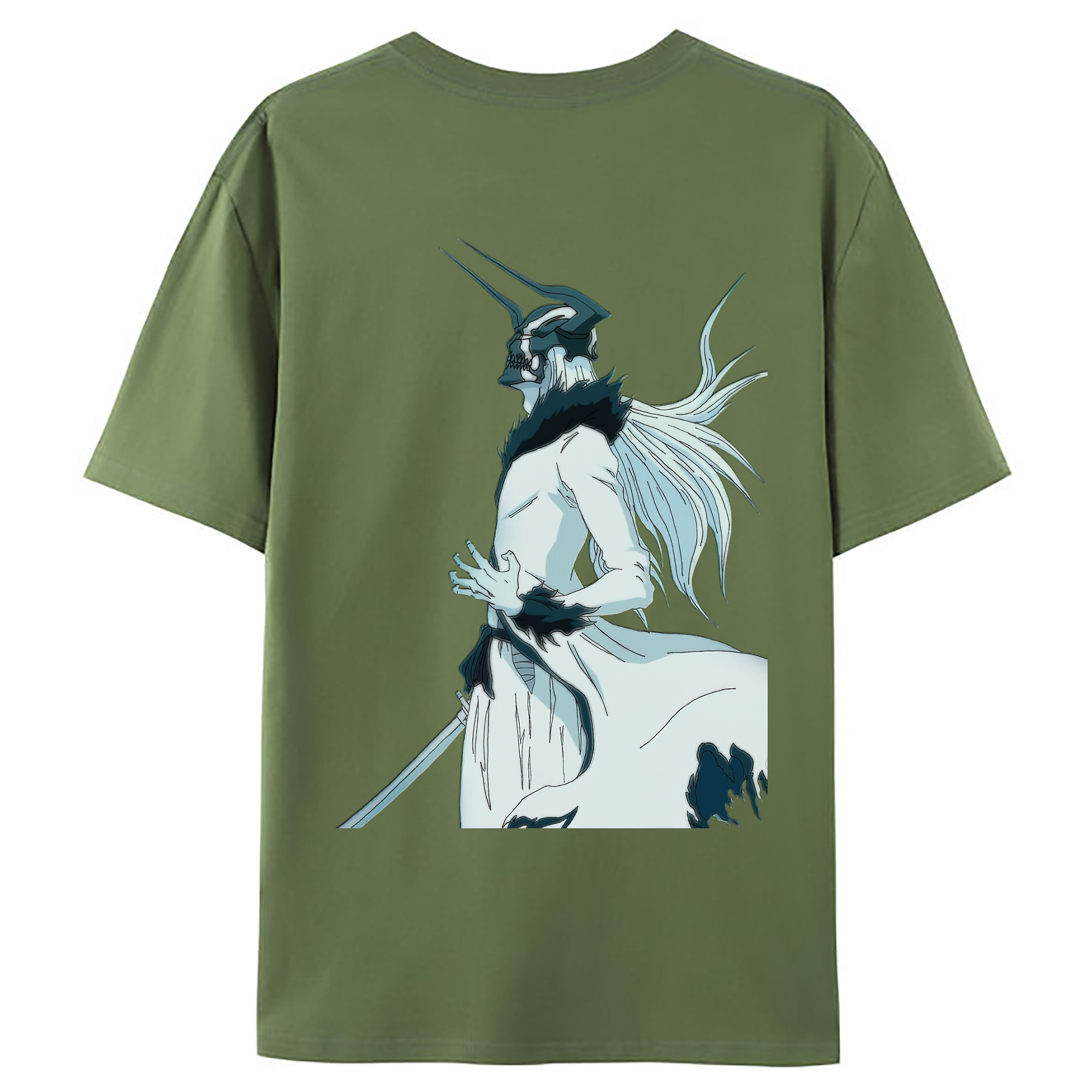 （画像用） ブリーチ 黒崎一護（くろさき いちご）BLEACH Kurosaki Ichigo 綿100％ メンズ半袖Tシャツ（バックプリント） 通気性